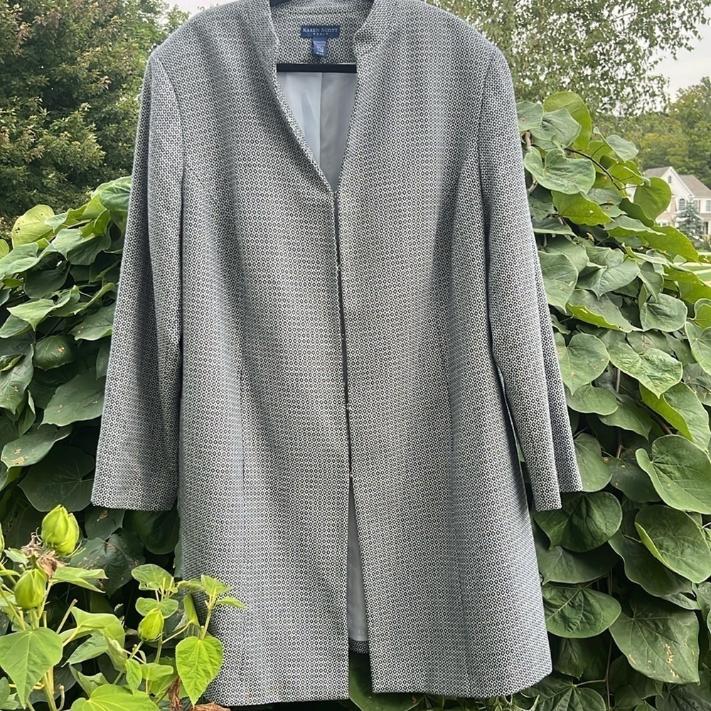 Karen Scott hook eye closure light over coat jacket blazer plus size 22W